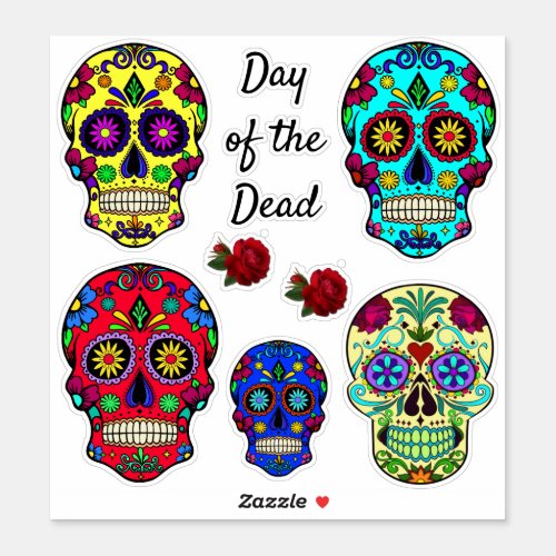 Day of the Dead Sugar Skull Big Stickers