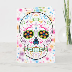 Day of the Dead Sugar Skull - Bright Multi Color Card