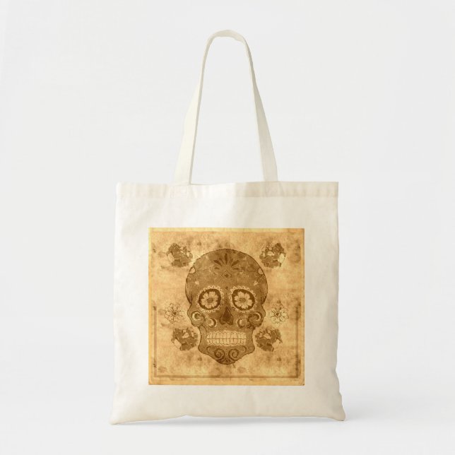 Day of the Dead Sugar Skull Budget Tote Bag (Front)