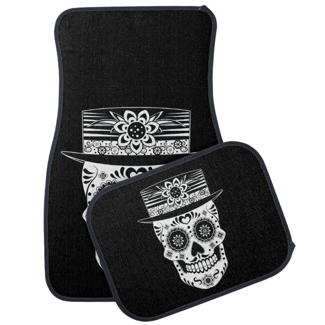 Day of the Dead Sugar Skull Car Floor Mat (Set)