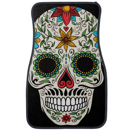 Day of the Dead Sugar Skull Car Floor Mat