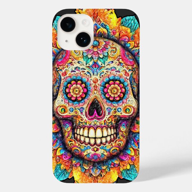 Day of the Dead Sugar Skull Case-Mate iPhone Case (Back)