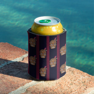 Day of the Dead Sugar Skull (Cedar Shake) Can Cooler