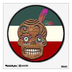 Day of the Dead Sugar Skull (Cedar Shake) Wall Sticker