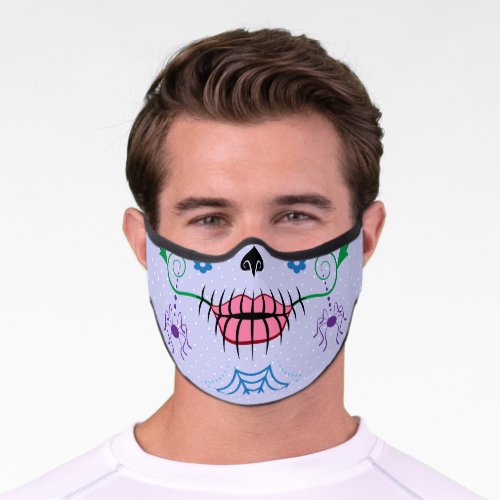 Day Of The Dead Sugar Skull Colorful Halloween Premium Face Mask