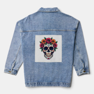 Day of the Dead Sugar Skull � Dia de los Muertos S Denim Jacket