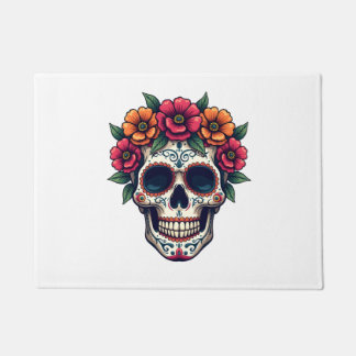 Day of the Dead Sugar Skull – Dia de los Muertos S Doormat