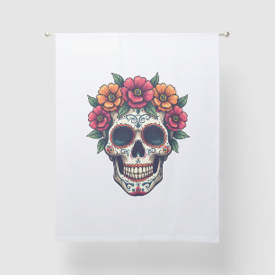 Day of the Dead Sugar Skull � Dia de los Muertos S Sheer Curtains