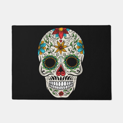 Day of the Dead Sugar Skull Door Mat