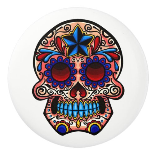 Day of the Dead Sugar Skull Dresser Knob Pull