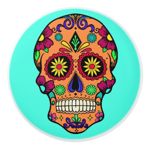 Day of the Dead Sugar Skull Dresser Knob Pull