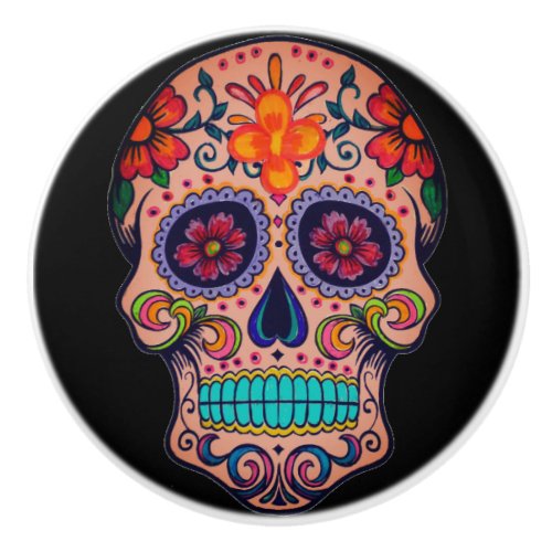 Day of the Dead Sugar Skull Dresser Knob Pull