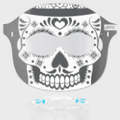 Day of the Dead Sugar Skull Face Shield (Front w/Glasses)