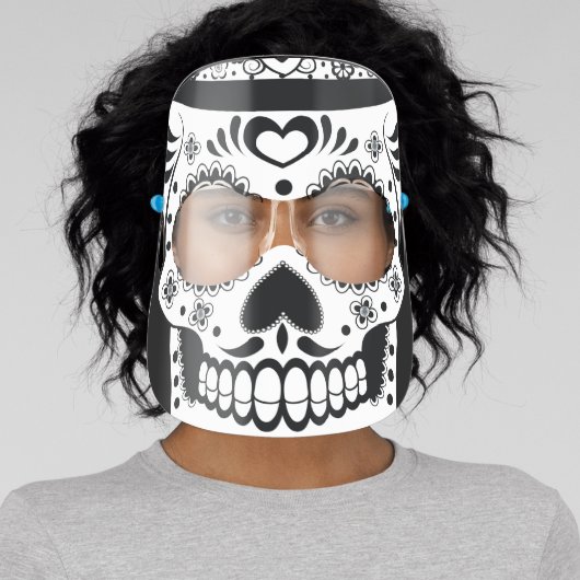 Day of the Dead Sugar Skull Face Shield (Insitu)