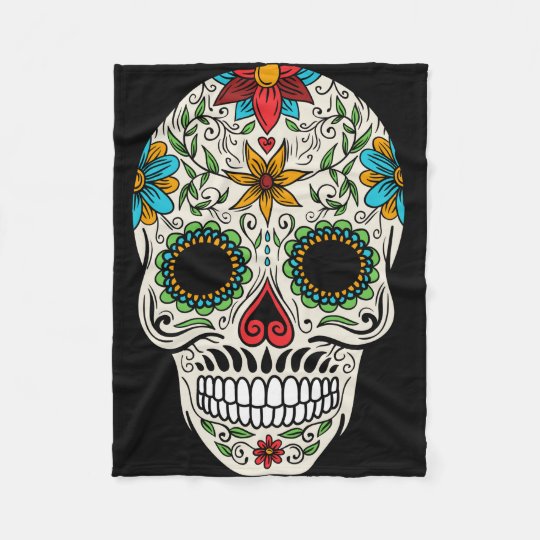 Day of the Dead Sugar Skull Fleece Blanket | Zazzle.com