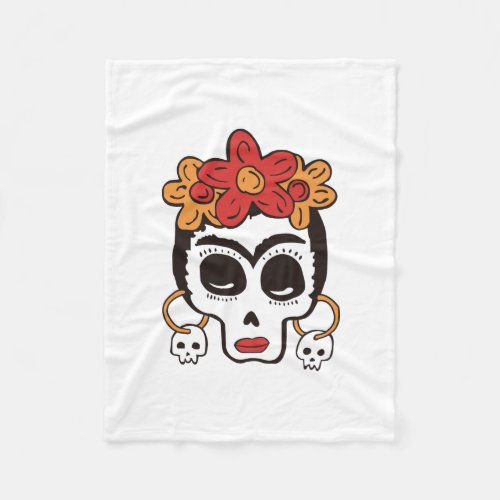 Day of the Dead Sugar Skull Fleece Blanket