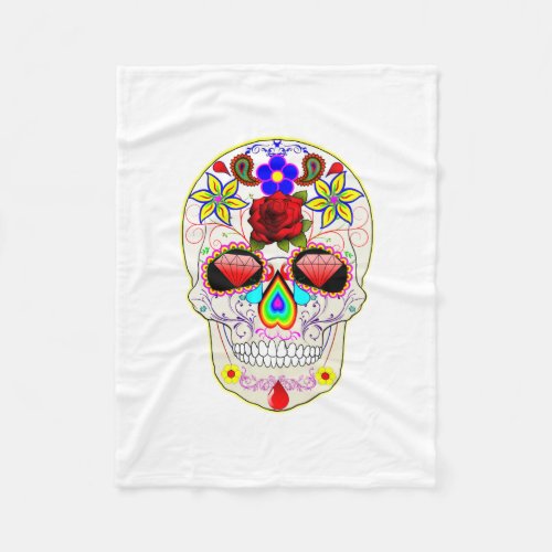 Day of the Dead Sugar Skull Fleece Blanket