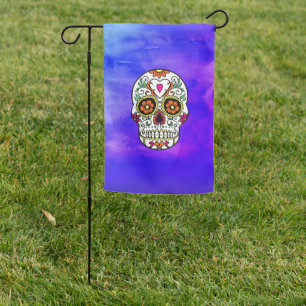 Day of the Dead Sugar Skull Garden Flag