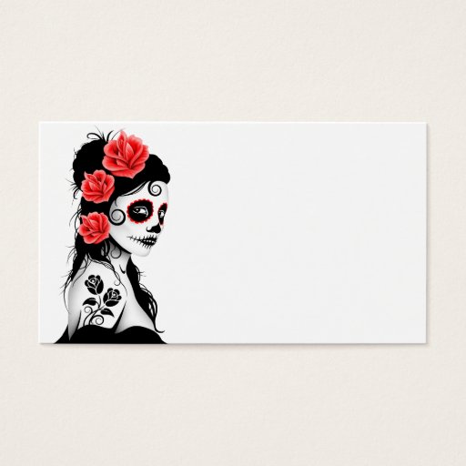 Customizable Day of the Dead Sugar Skull Girl Business Cards