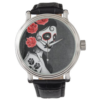 Day of the Dead Sugar Skull Girl - Grey Watch