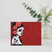 Day of the Dead Sugar Skull Girl - red (Standing Front)