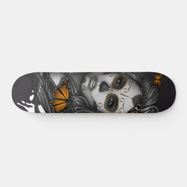 Day of the Dead Sugar Skull Girl Skateboard | Zazzle