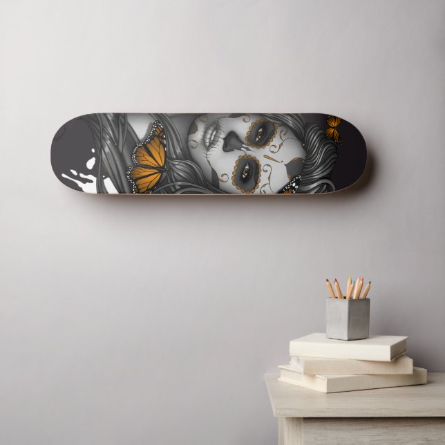 Day of the Dead Sugar Skull Girl Skateboard | Zazzle