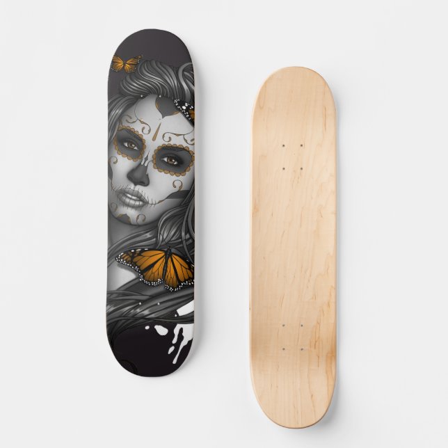 Day of the Dead Sugar Skull Girl Skateboard | Zazzle