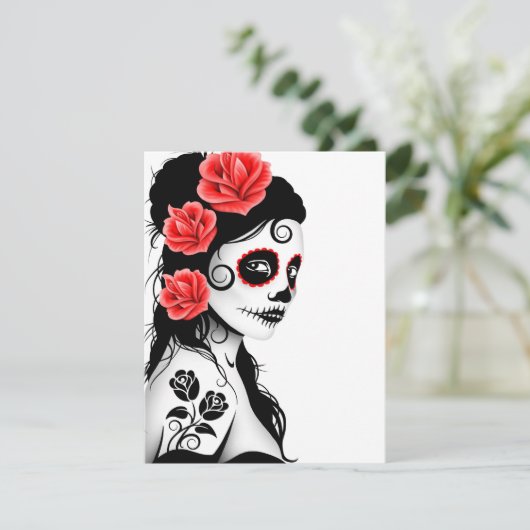 Day of the Dead Sugar Skull Girl - white (Standing Front)