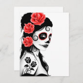 Day of the Dead Sugar Skull Girl - white (Front/Back)