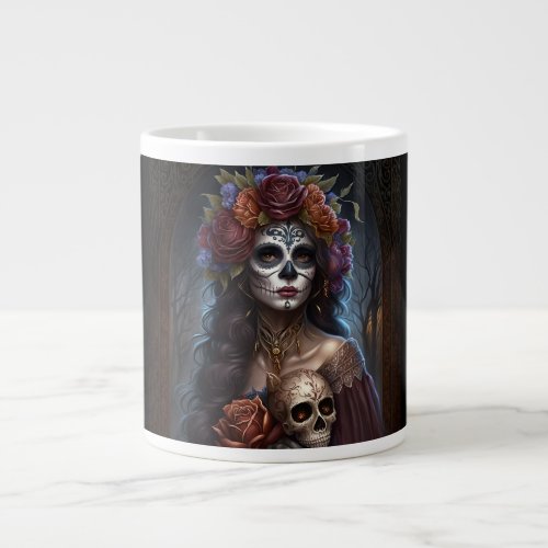 day of the dead sugar skull Graphic Giant Coffee Mug