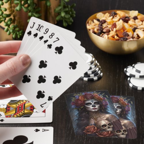 day of the dead sugar skull Graphic Playing Cards