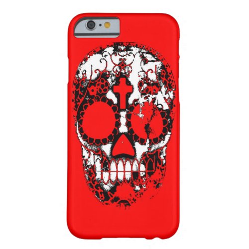 Day of the Dead Sugar Skull Grunge Design Barely There iPhone 6 Case