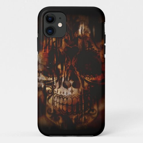 Day of the Dead Sugar Skull Grunge Design iPhone 11 Case