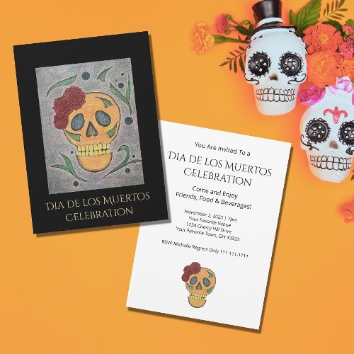Day of the Dead Sugar Skull Halloween Party  Invitation
