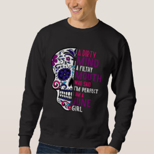 Day Of The Dead Sugar Skull  June GIrl Womens Sweatshirt