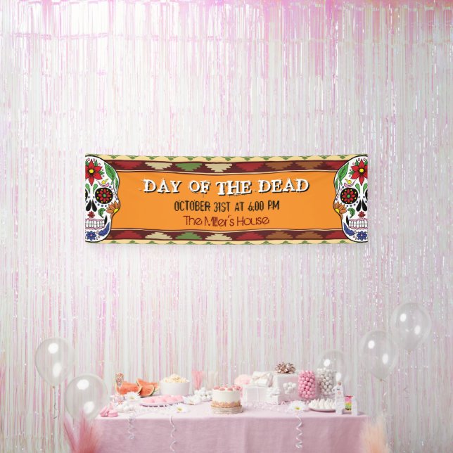 Day of the Dead Sugar Skull Mexican Halloween Banner (Party)