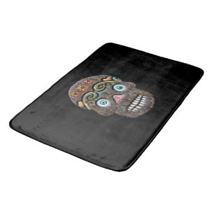 Day of the Dead Sugar Skull (Mossy) Bath Mat
