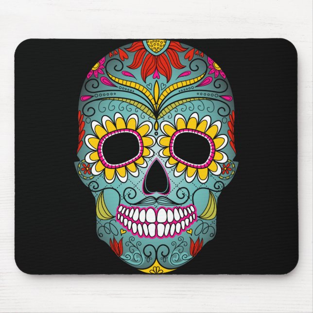 Day of the Dead Sugar Skull Mouse Pad (Front)