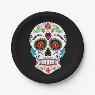 DAY OF THE DEAD SUGAR SKULL PAPER PLATES