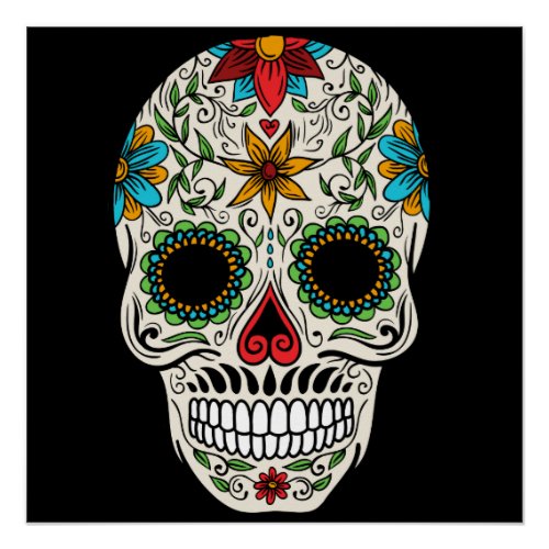 Day of the Dead Sugar Skull Perfect Poster