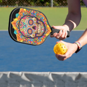 Day of the Dead Sugar Skull Pickleball Paddle
