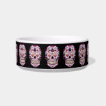 Day of the Dead Sugar Skull Pink Bowl<br><div class="desc">Sugar skulls are very trendy!  A colorful day of the dead sugar skull with pretty flowery details.  Gothic spooky skeleton imagery.  Great urban art.  Customize by adding text and/or changing the background color.     Day of the dead vector image extended license from Fotolia.com - © tairygreene - Fotolia.com.</div>