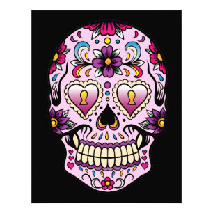 Day of the Dead Sugar Skull Pink Photo Print