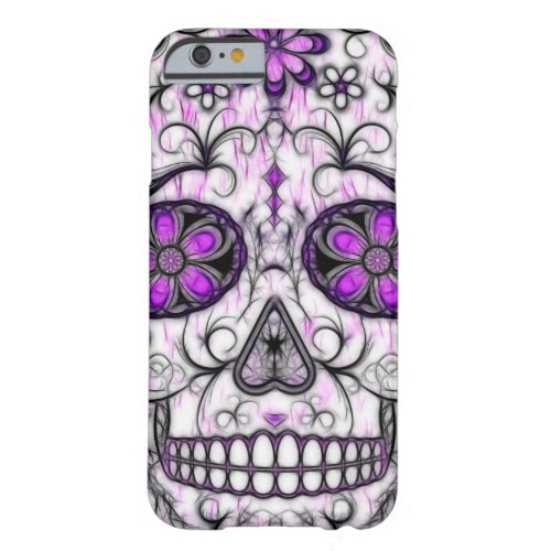 Day of the Dead Sugar Skull _ Pink  Purple 10 Barely There iPhone 6 Case