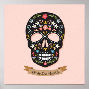 Day of the Dead Sugar Skull poster - square