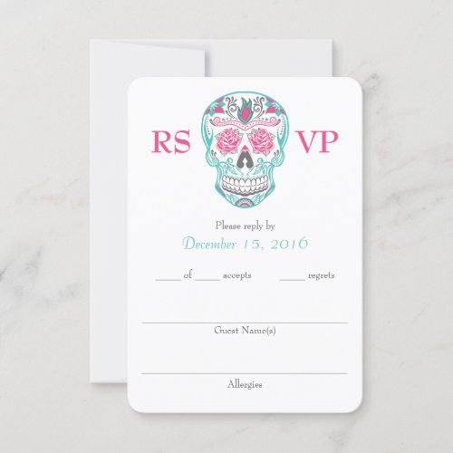 Day of the Dead Sugar Skull RSVP cards 35 x 5