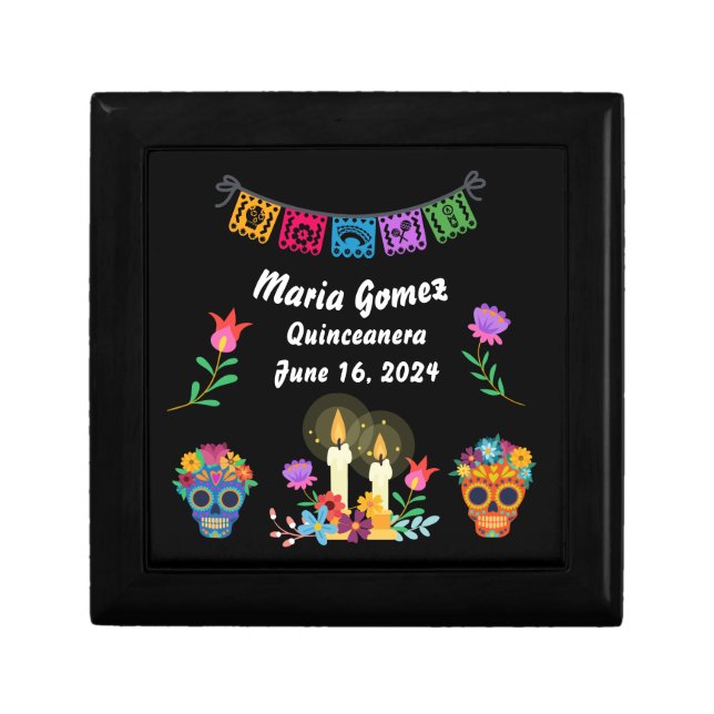 Day of The Dead Sugar Skull Skeletons  Gift Box (Front)