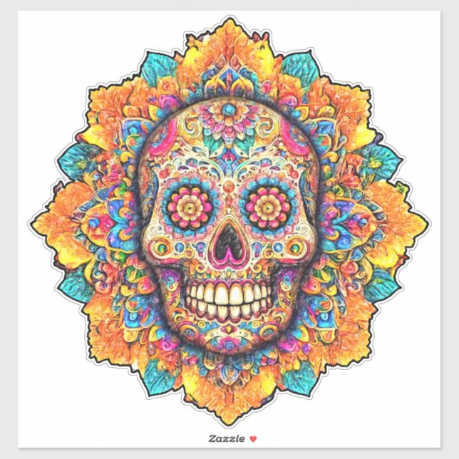 Day of the Dead Sugar Skull Sticker (Sheet)