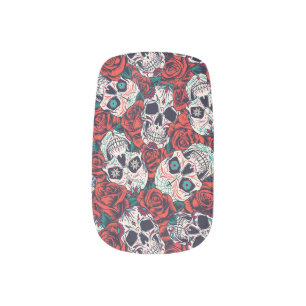 Day of the Dead, Sugar Skull, Tattoo, Goth Minx Nail Art